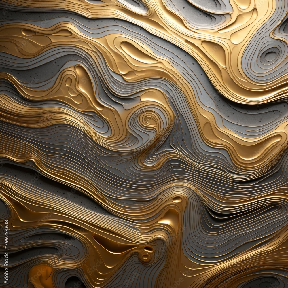 Color, pattern and texture - abstract waves and curves in gold and steel Color, pattern and texture - abstract waves and curves in gold and steel