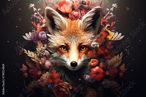 Develop a series of digital illustrations of flowers morphing into different animals  blending natural and fantastical elements