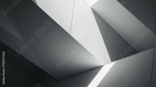 High contrast image of geometric shapes formed by architectural design