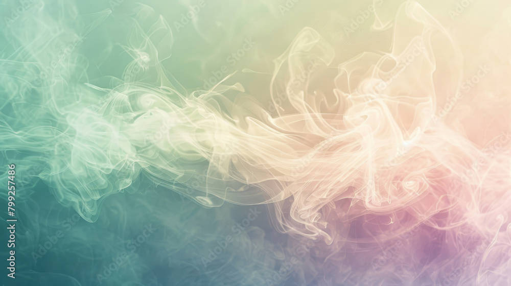 Fototapeta premium Ethereal smoke dances against a dreamy and colorful background