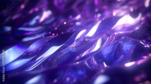  Envelop yourself in a vision of opulence with an abstract arrangement featuring glimmering silver, purple, and blue lights, gently blurred to fashion an exquisite banner that exudes luxury, all rende