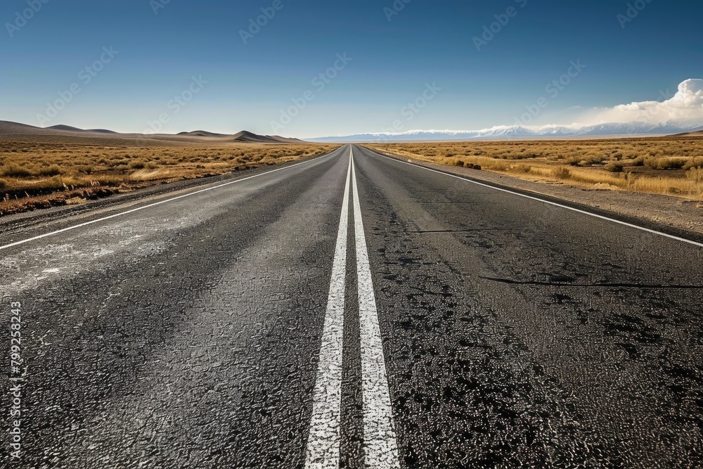 Halfway There on Desert Road. Concept of Journey, Success, and Completion Halfway There on Desert Road. Concept of Journey, Success, and Completion