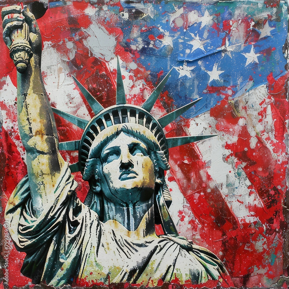 Obraz premium Celebrating Freedom and Memory on 4th July with Calligraphy Exclamation