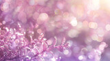Soft lilac glitter floats gracefully amidst a blurred background, infusing the scene with a sense of dreamy enchantment.