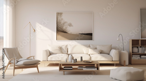 Modern living room design in a minimalist style.