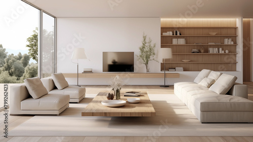 Modern living room design in a minimalist style. © Jaroon