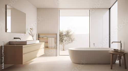 Modern bathroom design in a minimalist style.