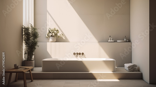 Modern bathroom design in a minimalist style.