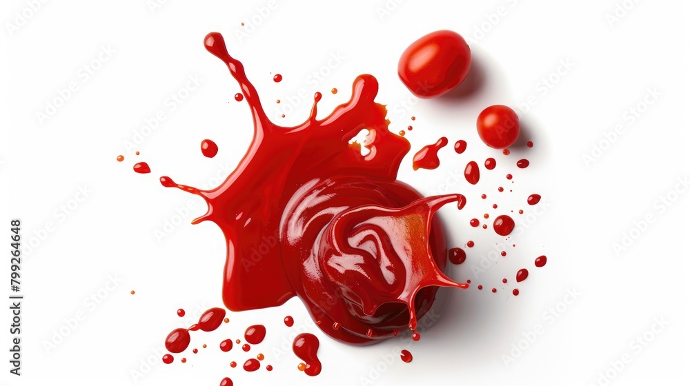 Ketchup Splash Collection. Top View of Red Tomatoes Sauce Stain Isolated on White Background. Ideal Ketchup Splash Collection. Top View of Red Tomatoes Sauce Stain Isolated on White Background. Ideal