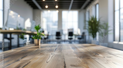 Wallpaper Mural Modern Office Desk Against Blurred Background Generative AI Torontodigital.ca