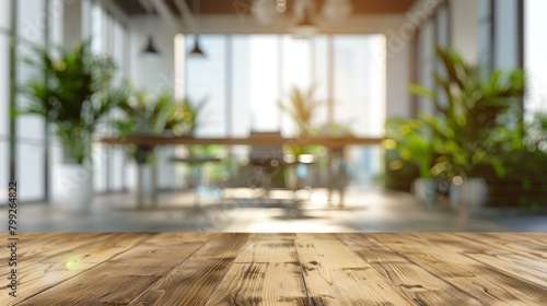 Modern Office Desk Against Blurred Background Generative AI