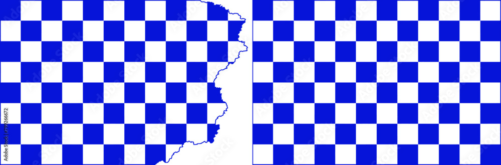 Blue formula flags vector. Standard flag and with torn edges Blue formula flags vector. Standard flag and with torn edges