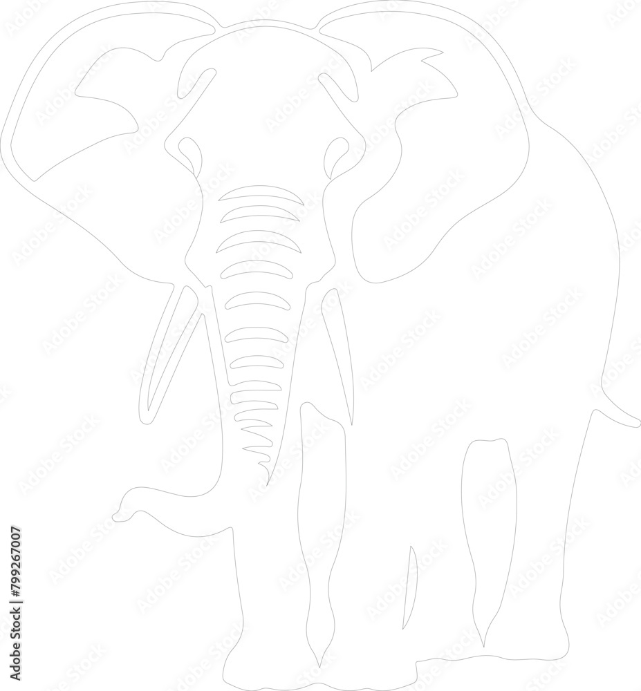 African elephant outline African elephant outline