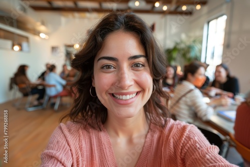 Wallpaper Mural Businesswoman, team selfie, startup photo, office growth smile or satisfaction. Leader, profile photo, and open to teamwork, collaboration, and vision development Torontodigital.ca