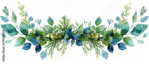 Dill and Cilantro Wreath A whimsical wreath adorned with delicate dill fronds and cilantro leaves photo