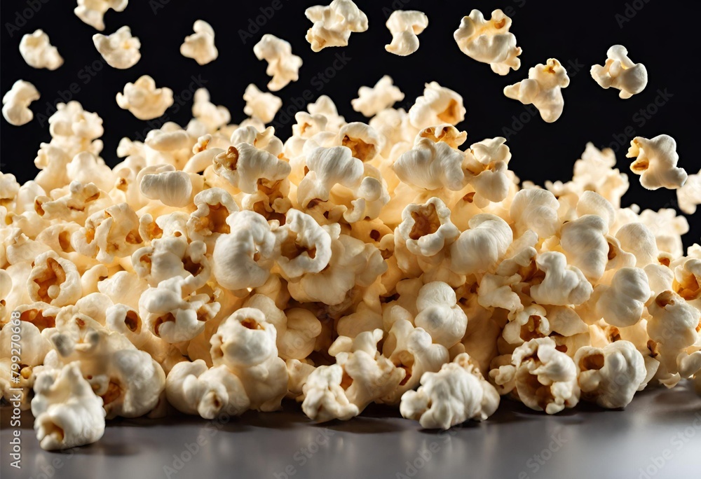 popcorn isolated on black popcorn isolated on black