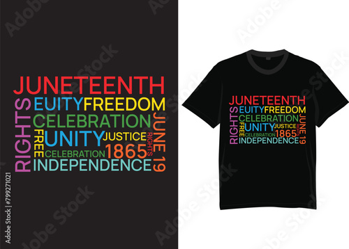 Juneteenth t-shirt design and print template typography vintage retro color