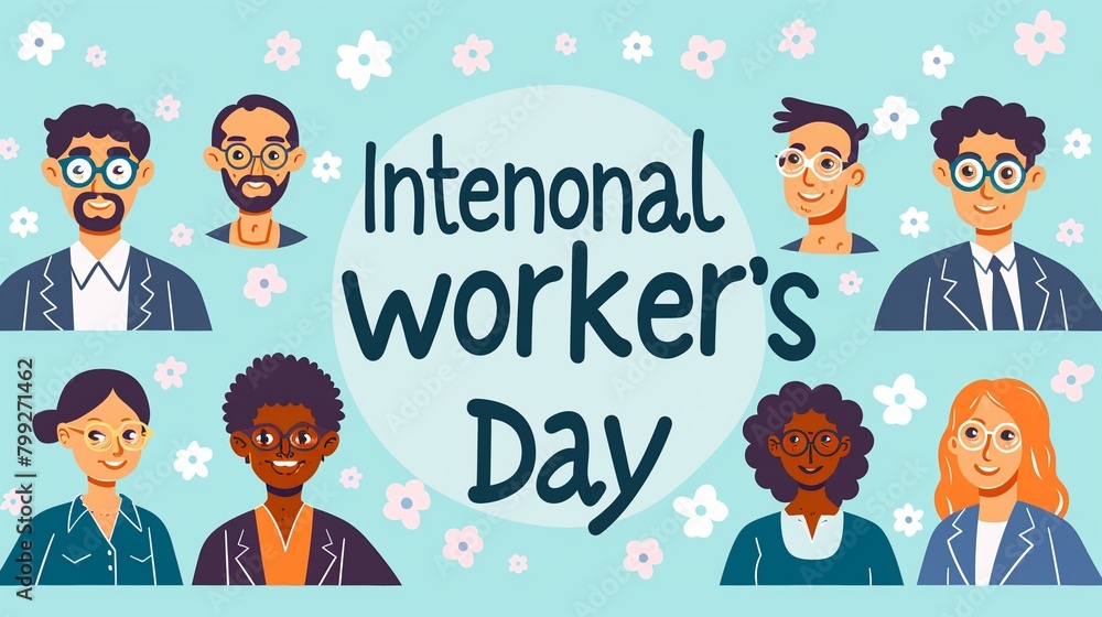 A group of diverse people celebrating International Worker's Day A group of diverse people celebrating International Worker's Day