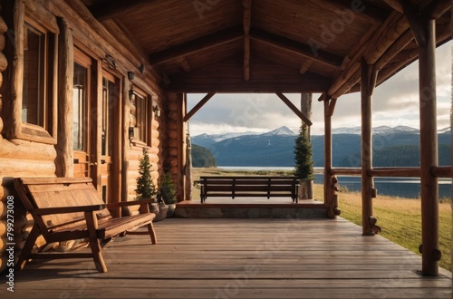 Wooden cabin near the lake