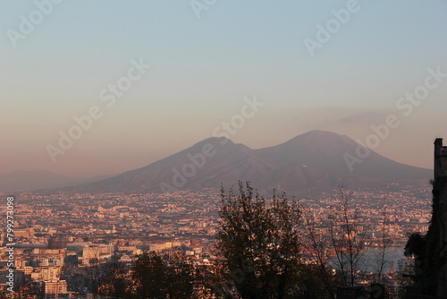 vesuvio at sunset  naples