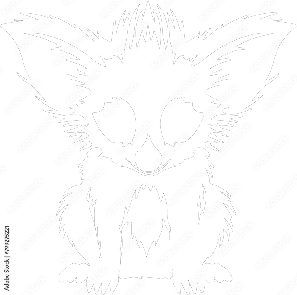 aye-aye outline aye-aye outline