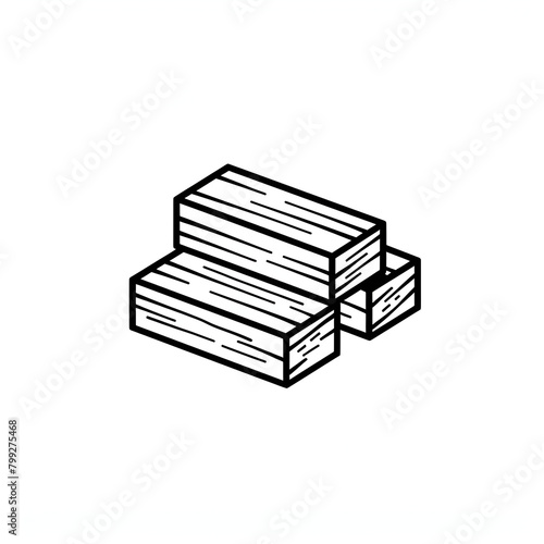 a very simple line drawing of 2x4 lumber © AlazySM