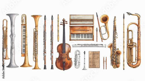 a collection of musical instruments and instruments photo