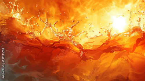 a close up of a fire and water background
