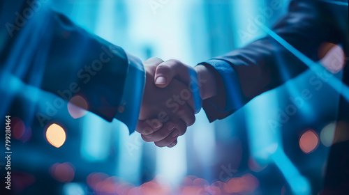 Businessman handshake for teamwork of business merger and acquisition. Business meeting and partnership concept.