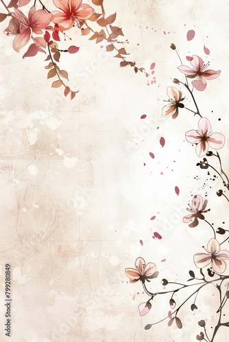 Painting of Flowers on White Background