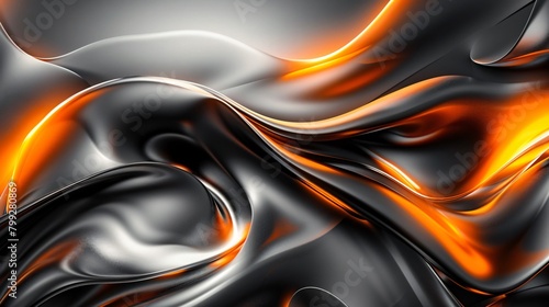 Fiery black and orange abstract, intense and dramatic geometric presentation design