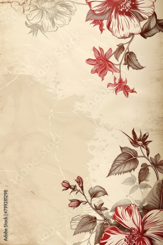 Red and White Floral Background