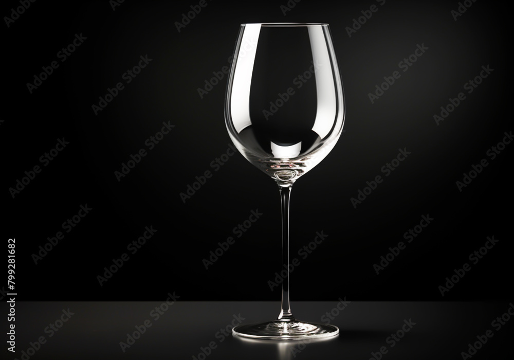 Empty wine glass on black background Empty wine glass on black background