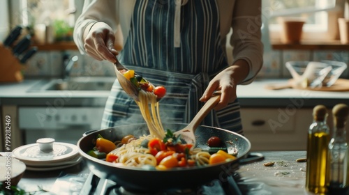 Fresh Vegetables Tossed in Pasta