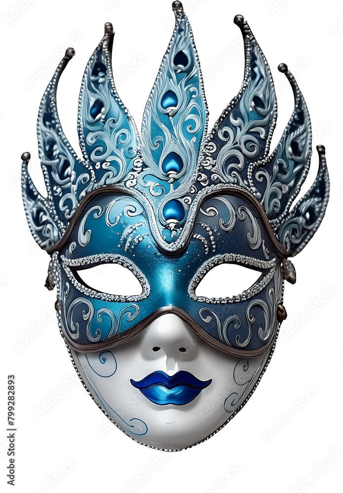 Venetian carnival mask isolated on white background. Illustration