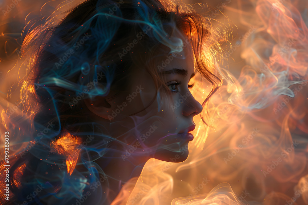 Ethereal Encounter: Vibrant Aura and Psychic Waves Ethereal Encounter: Vibrant Aura and Psychic Waves