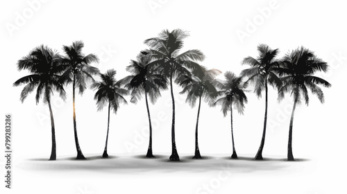 a group of palm trees on a white background