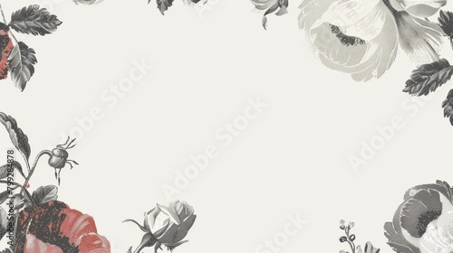 White and Red Flower Border