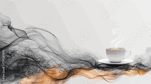 a cup of coffee with smoke coming out of it photo