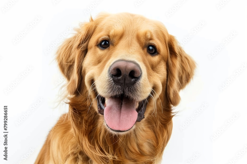 Affectionate golden retriever dog with shiny fur, playful and loyal companion