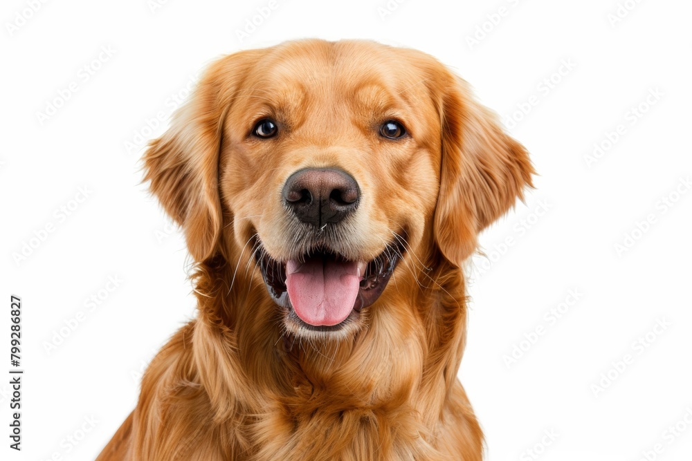 Affectionate golden retriever dog with shiny fur, playful and loyal companion