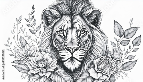 Lion  Illustration  Image  Generative AI