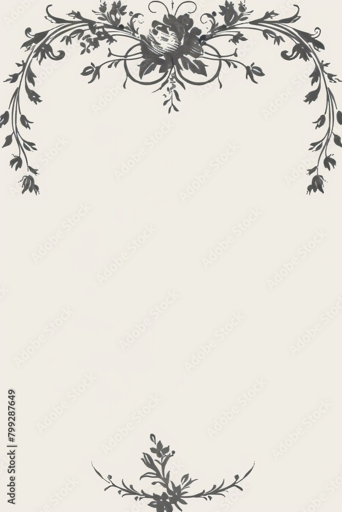 Black and White Floral Frame