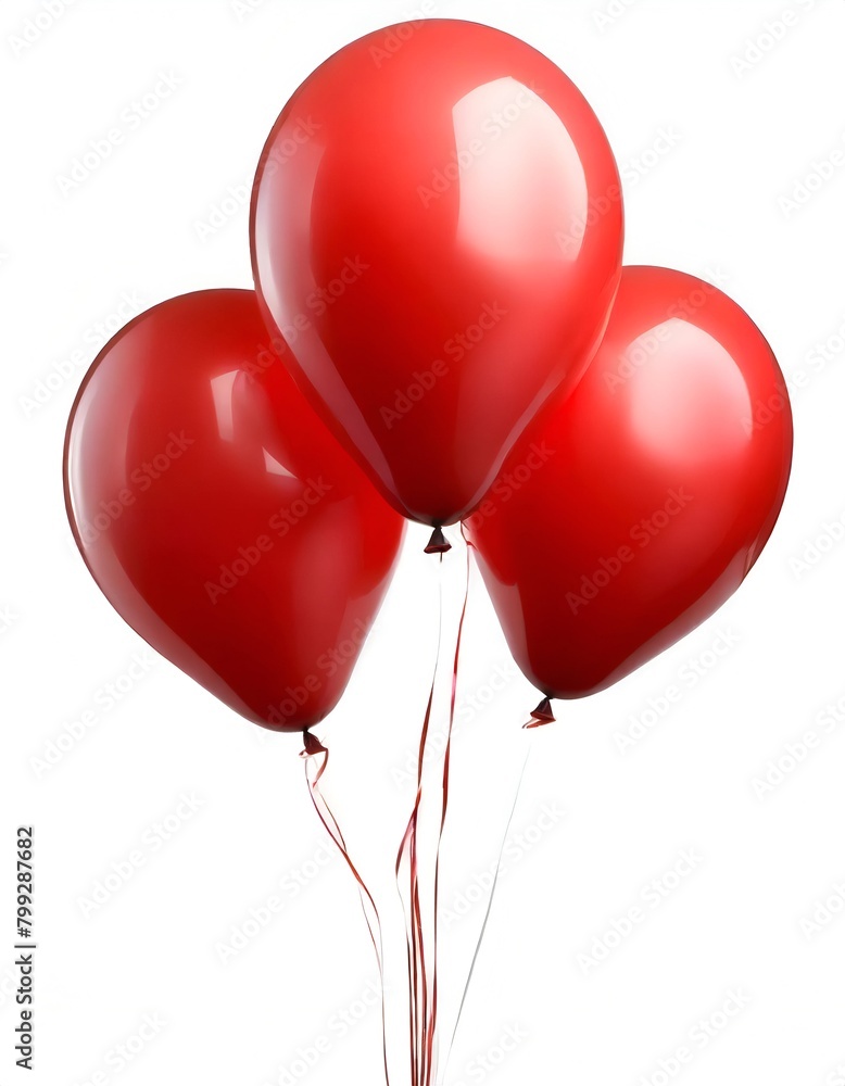 Realistic beautiful red balloons