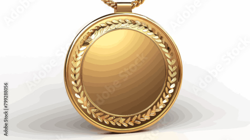 a gold medal with a chain on a white background