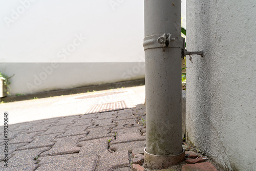 Rainwater downpipe of a house