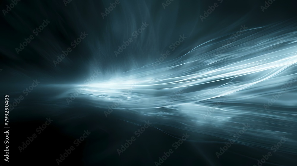 Abstract blue background, beautiful lines and blur, computer-generated image.