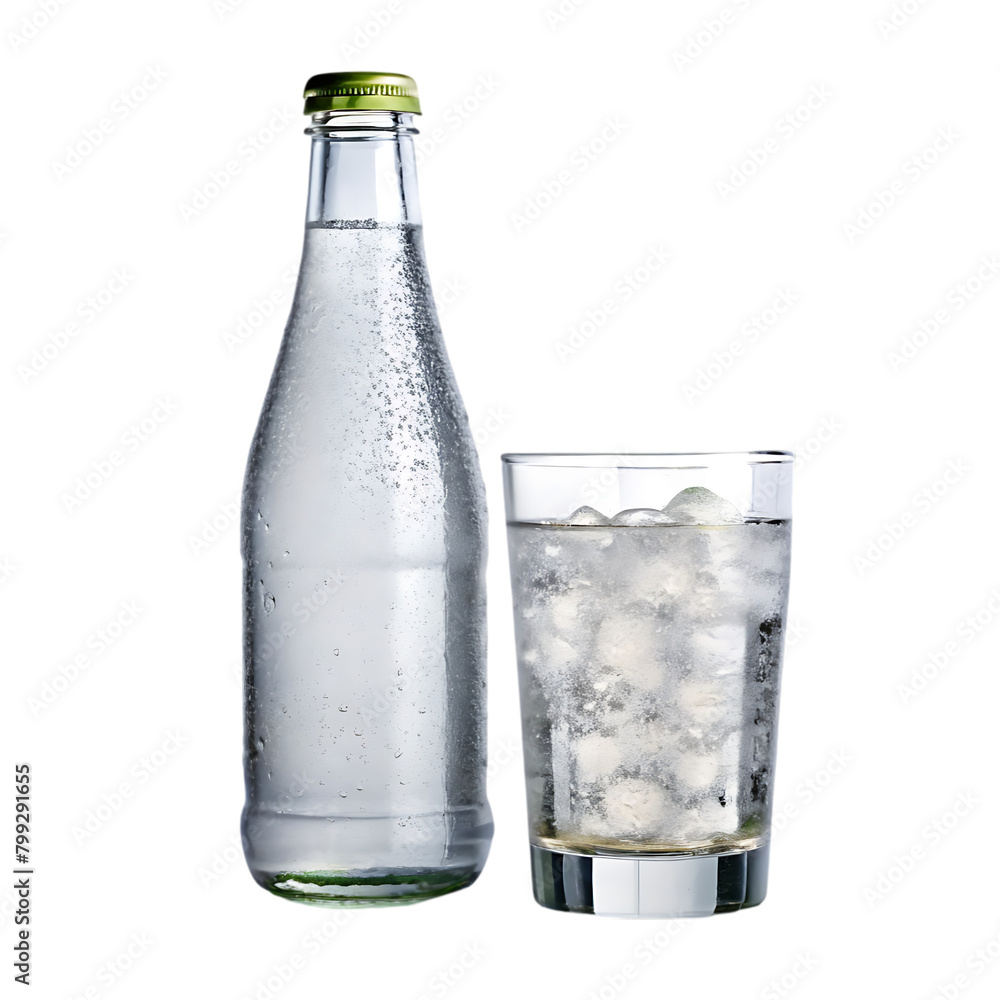 Sparkling water bottle isolated on transparent background Sparkling water bottle isolated on transparent background