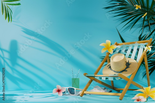 Creative trendy summertime banner mockup. Summer shopping sales and vacation concept.