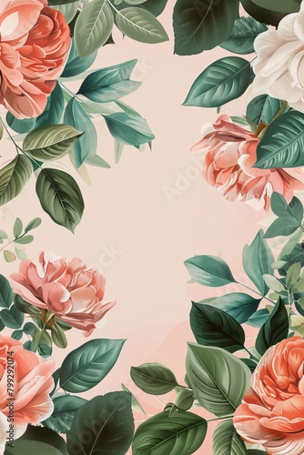 Pink and Green Floral Wallpaper